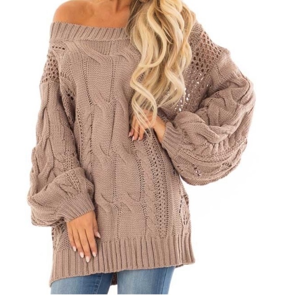 💥FINAL PRICE💥Mocha Cable Knit Sweater - Picture 4 of 7